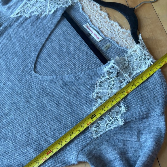 Rebecca Taylor Sz S Grey Wool Alpaca Lace Ballerinacore Feminine Fall Dress - Picture 13 of 15